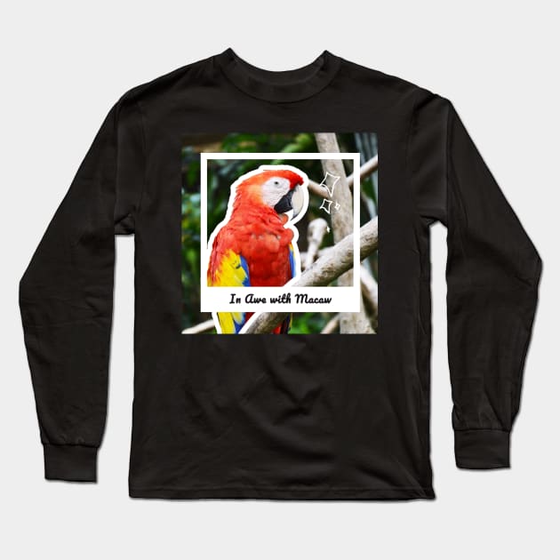 In Awe with Macaw Long Sleeve T-Shirt by Dearly Mu